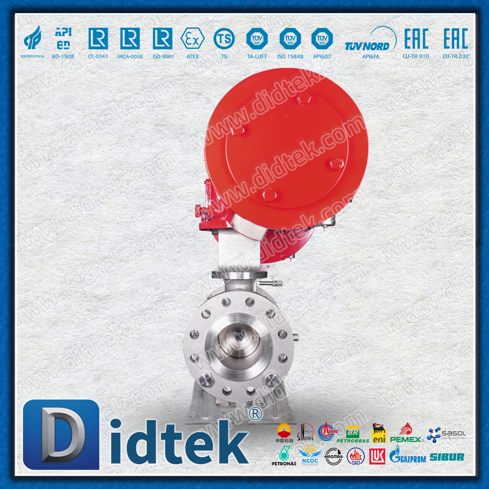 Válvula de bola neumática con brida de paso total Didtek CF8M