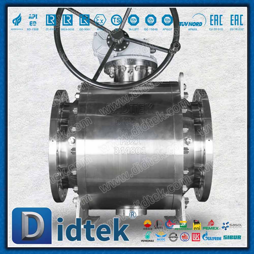 Válvula de bola de muñón SS321 con prueba de vacío