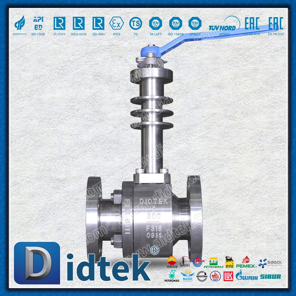 F316 Válvula de bola flotante de metal a metal con aleta de enfriamiento de alta temperatura de 545 ℃