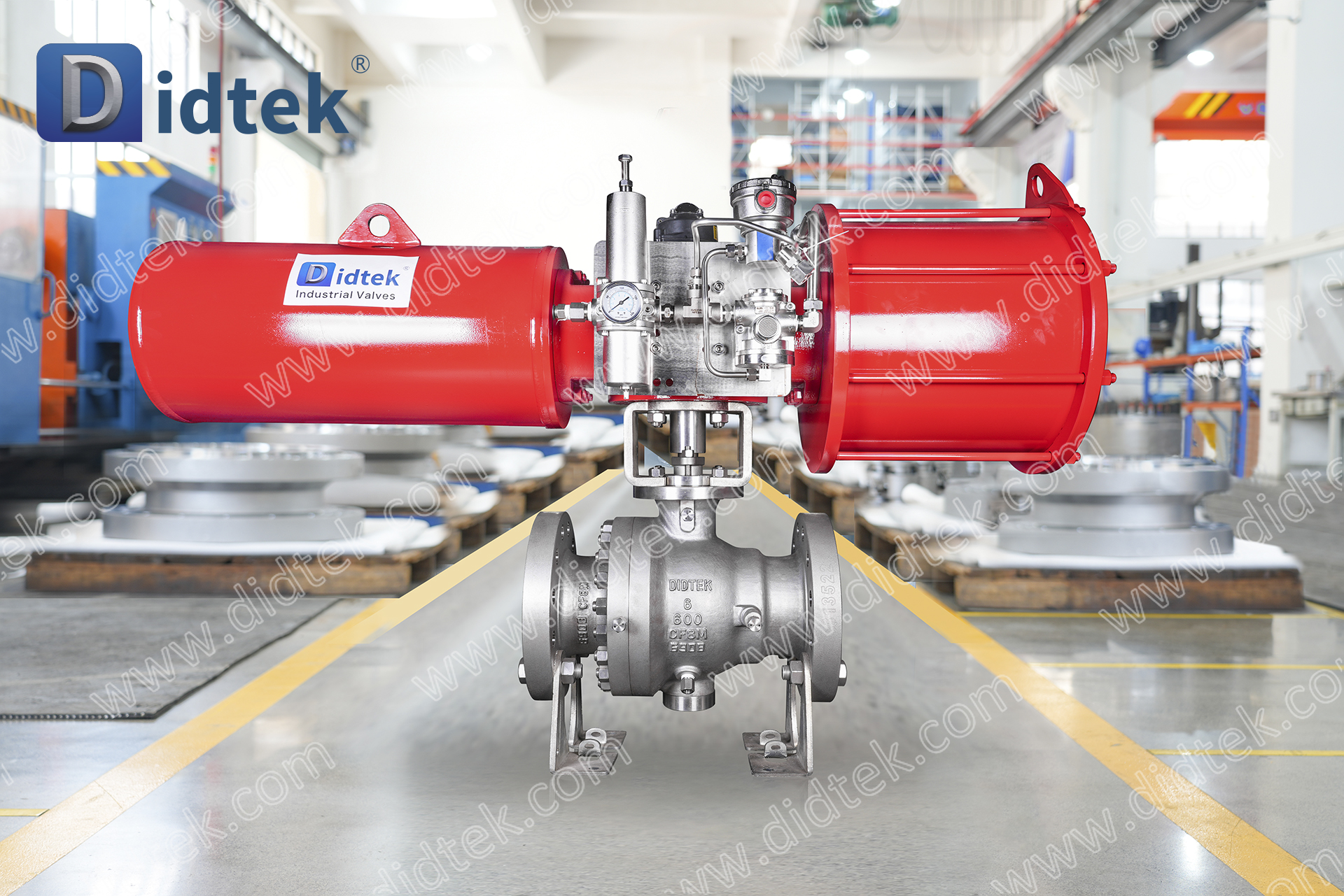 V&aacute;lvula de bola neum&aacute;tica con brida Didtek CF8M