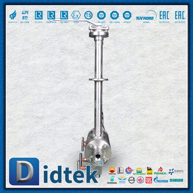 Válvula de bola doble de vástago extendido de nitrógeno líquido criogénico para GNL
