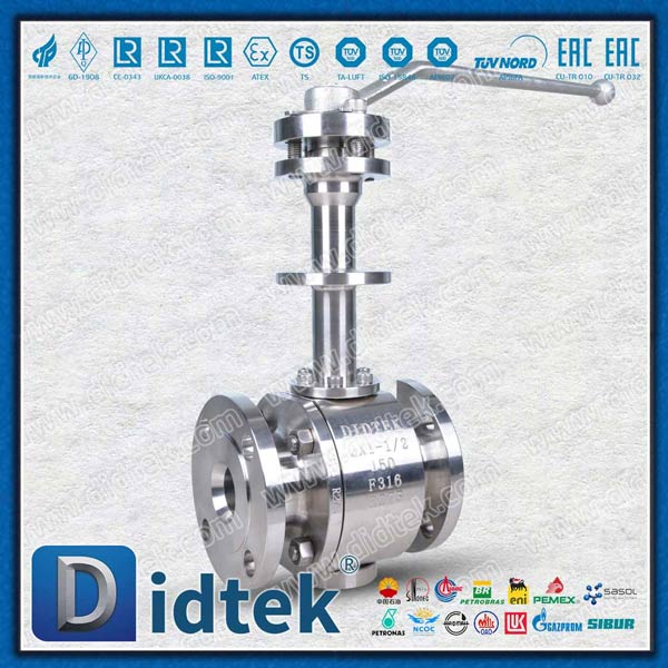 Válvula de bola de trunnion de acero inoxidable criogénico GNL