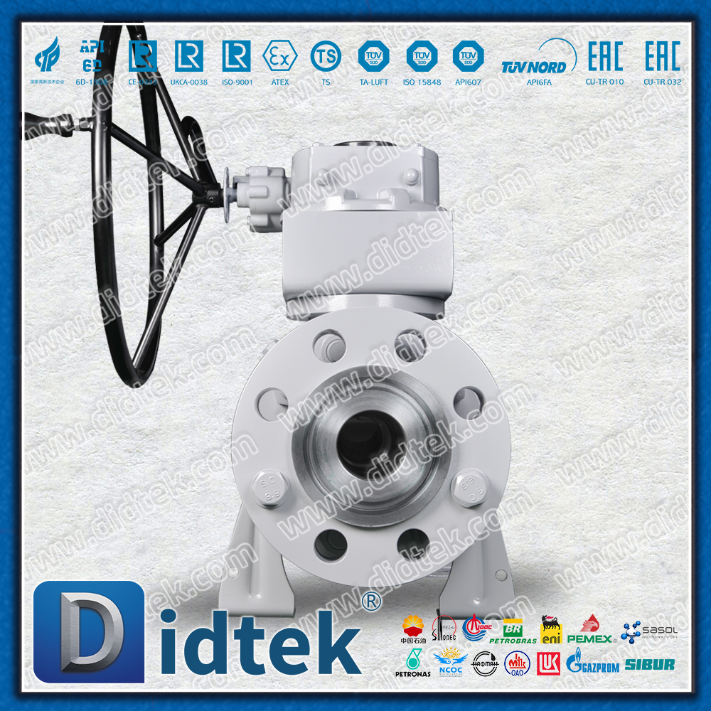 Válvula de bola de muñón de acero forjado con sello PEEK de alta presión RTJ 2500LB