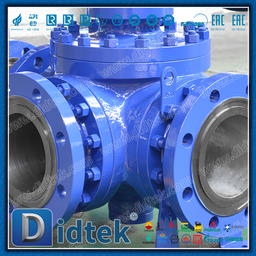 Válvula de bola de tres vías con interfaz tipo L de paso total Didtek WCB