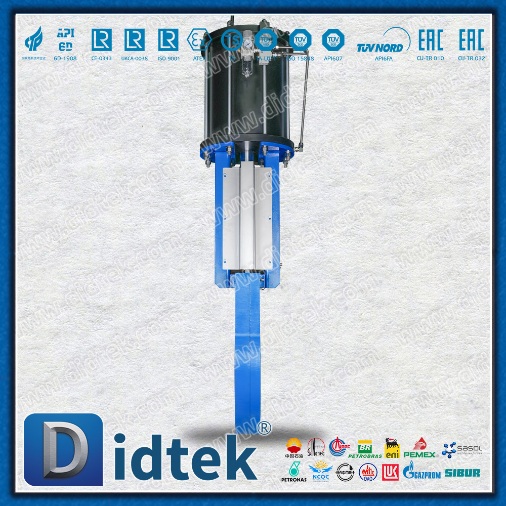 Válvula de guillotina neumática industrial de doble efecto