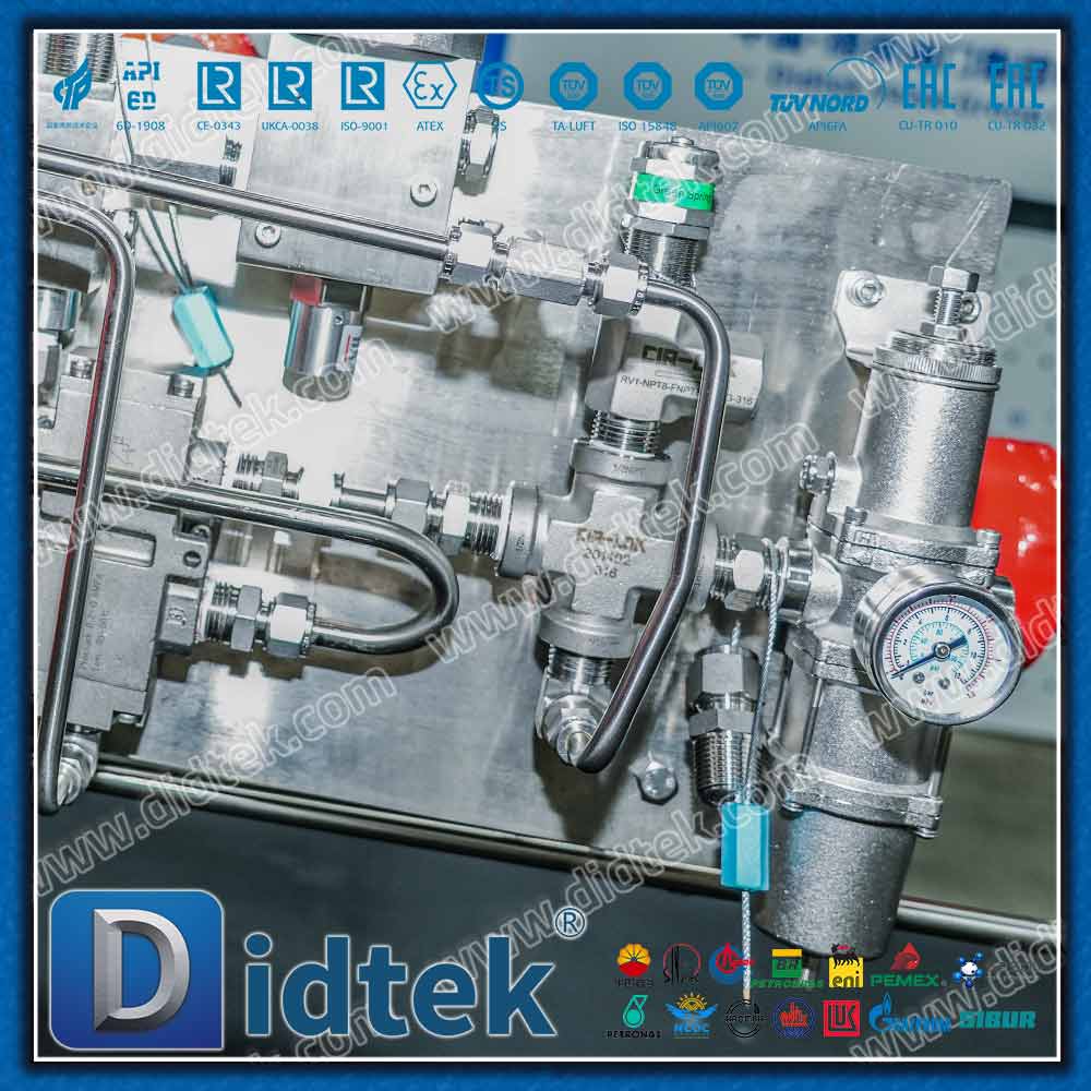 Válvula de bola de muñón de bronce de aluminio de simple efecto C95800 neumática de ingeniería marina