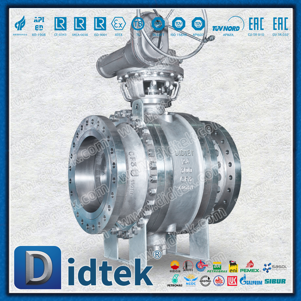 Válvula de bola montada en muñón de acero inoxidable CF3 de 24''