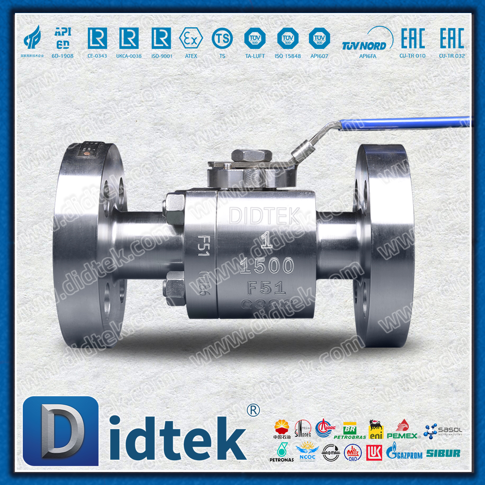Válvula de bola flotante forjada RF de alta presión Class1500 de acero inoxidable dúplex F51