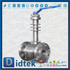 F316 Válvula de bola flotante de metal a metal con aleta de enfriamiento de alta temperatura de 545 ℃