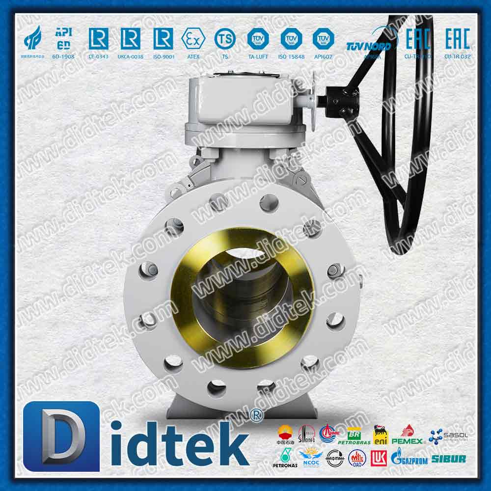 Válvula de bola de acero forjada de engranaje helicoidal 600LB