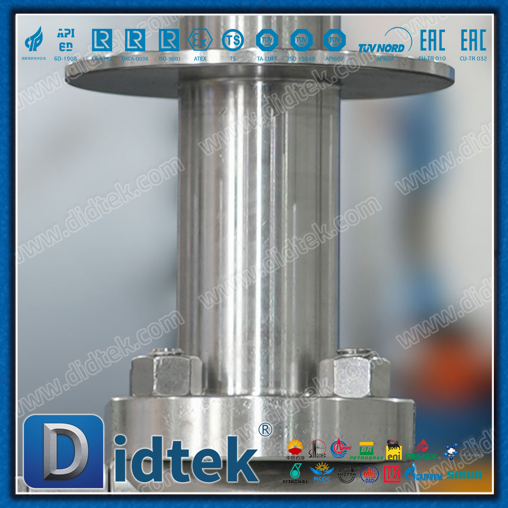 Válvula de bola criogénica con brida manual de acero inoxidable Didtek F316