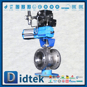 Válvula de bola en V de apertura rápida neumática Semi Ni55 Seat Ni60