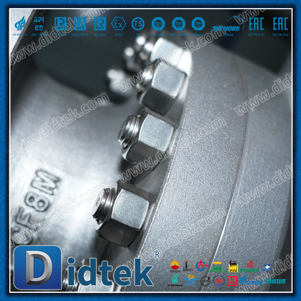 Válvula de bola neumática con brida de paso total Didtek CF8M