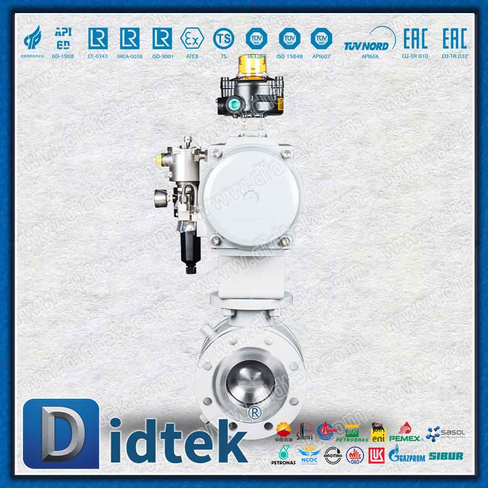 Válvula de bola de muñón de puerto completo neumática de acero al carbono de baja temperatura LF2