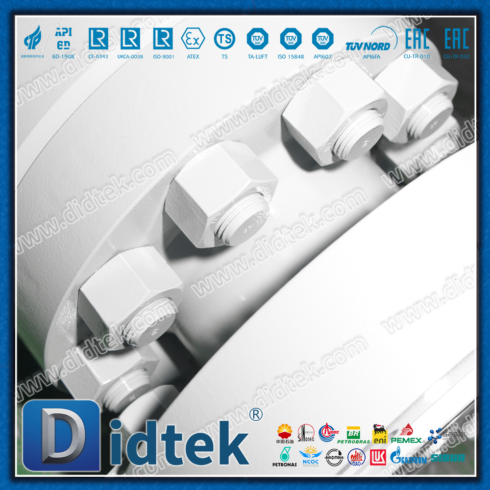 Válvula de bola de muñón de acero forjado con sello PEEK de alta presión RTJ 2500LB