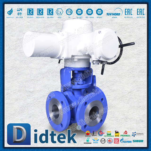 Válvula de bola eléctrica de tres vías